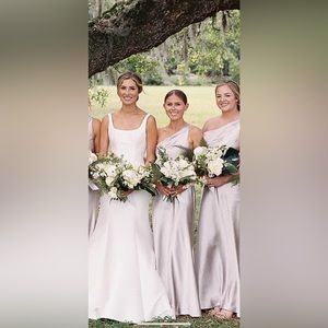 Bella Bridesmaids JENNY YOO LENA + Latte | Satin Back Crepe size 2
